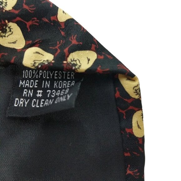Vintage Looney Tunes Taz Tasmanian Devil Floral Necktie - Picture 6 of 6